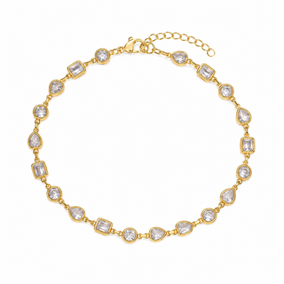 Irregular Bezel set CZ Station Tennis Bracelet
