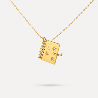 Celestial Book Locket Pendant Necklace