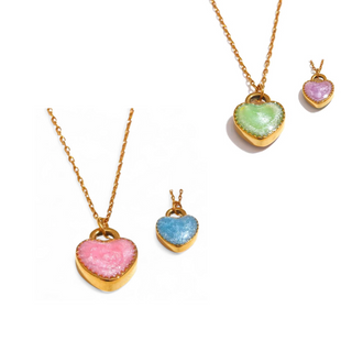 LUME Reversible Enamel Heart Necklace
