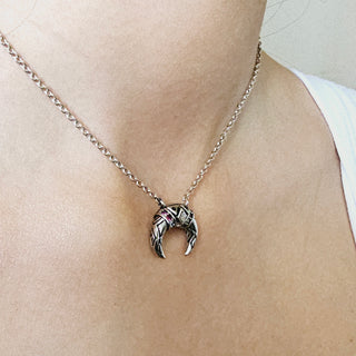 Moonstone tigers tooth vintage necklace