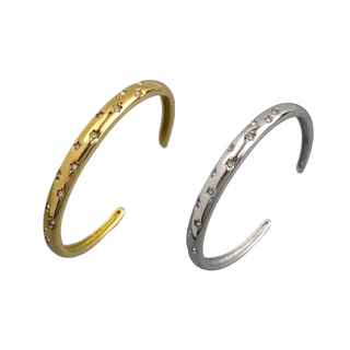 LUME Star Gem Hammered Cuff Bracelet