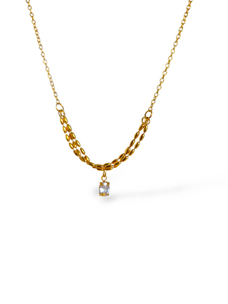 LUME Teardrop Layered Chain Necklace
