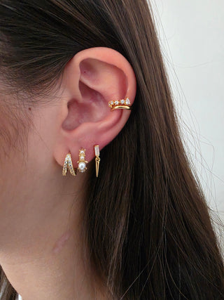 LUME Spike Drop Rectangle Gem Stud Earrings