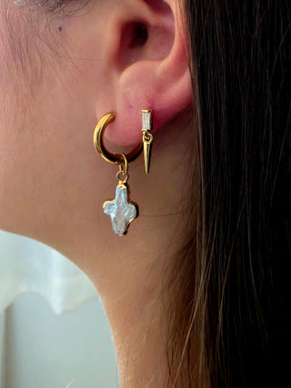 LUME Spike Drop Rectangle Gem Stud Earrings