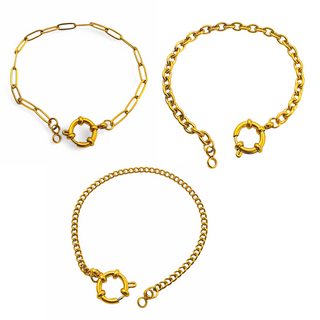 Gold Charm Holder Bracelets – Sailor Clasp