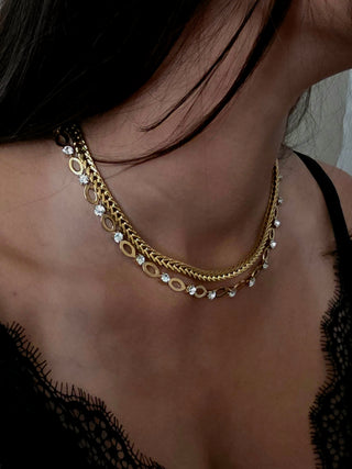 LUME Oval Paperclip Link Chain CZ Station Bracelet