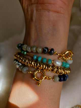 Beads Charm Bracelet Gold Sailor Clasp