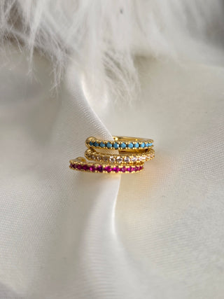 Slim Pave Coloured Zirconia Ear Cuffs