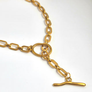 LUME Square Link Chain Toggle Necklace
