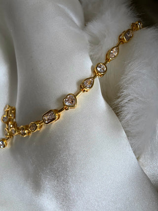 Tennis Irregular CZ Station Choker Necklace