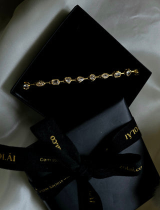 Tennis Irregular CZ Station Choker Necklace