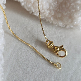 Charm Holder Lobster Clasp Necklace 14K Gold