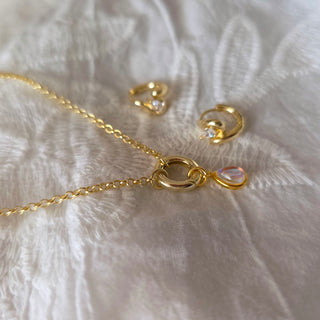 14K Gold Vermeil Openable Charm Holder 2.5mm Rolo Chain Necklace
