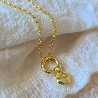 14K Gold Vermeil Openable Charm Holder 2.5mm Rolo Chain Necklace