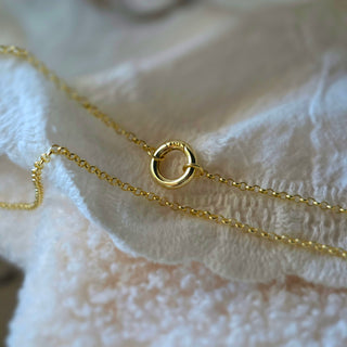 14K Gold Vermeil Openable Charm Holder 2.5mm Rolo Chain Necklace