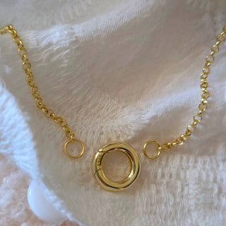 14K Gold Vermeil Openable Charm Holder 2.5mm Rolo Chain Necklace