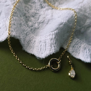 14K Gold Vermeil Openable Charm Holder 2.5mm Rolo Chain Necklace