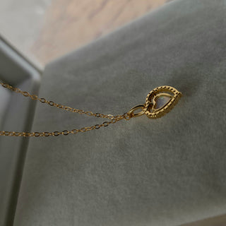 Opal Heart & CZ Pendant Necklace – Gold Vermeil Sterling Silver