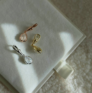 14K Gold Vermeil Genuine Moonstone Teardrop Pendant