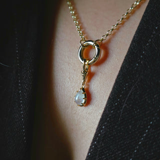 Sterling Silver Genuine Moonstone Teardrop Pendant
