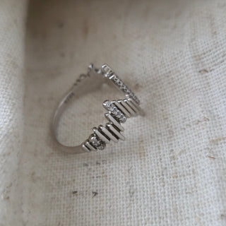 Sterling Silver CZ Zig Zag Geometric Ring