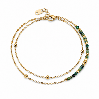 Mixed Bead Double layered Chain Bracelet