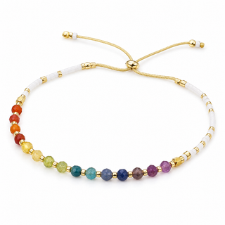 Woven Rainbow Bead Bracelet