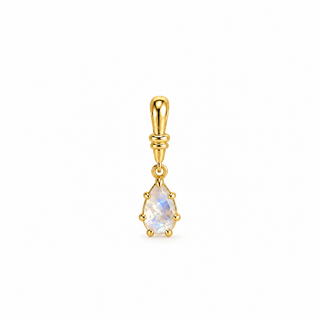 14K Gold Vermeil Genuine Moonstone Teardrop Pendant