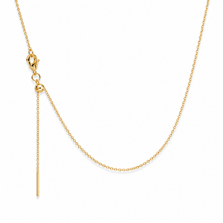 Adjustable Link Chain Slider Charm Necklace in 18K Gold