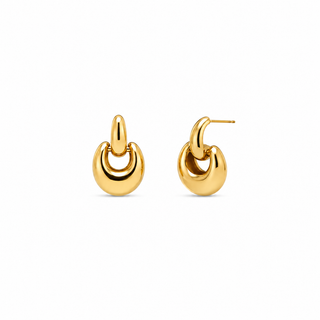 Double Loop Hoop 18K Gold  Earrings