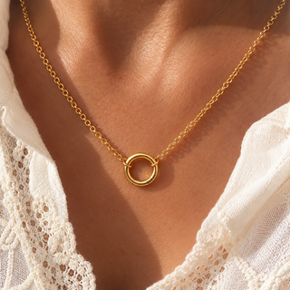 14K Gold Vermeil Openable Charm Holder 2.5mm Rolo Chain Necklace
