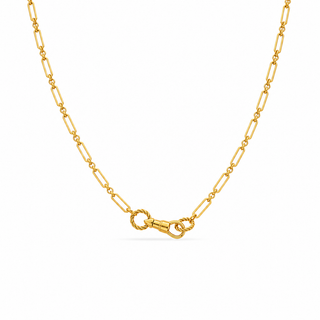 Vintage-Style Charm Holder Necklace Dog Clasp 18K Gold