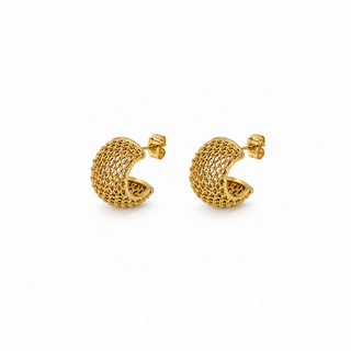 Mesh Vintage Look Hoop Stud Earrings