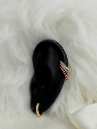 Slim Pave Coloured Zirconia Ear Cuffs