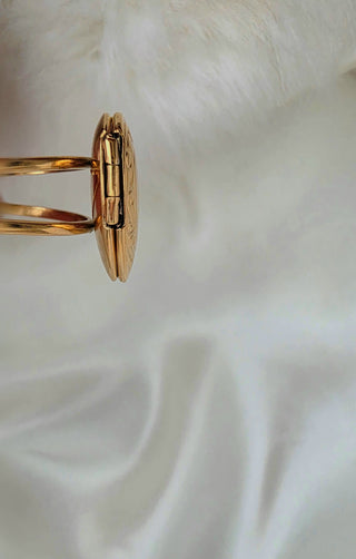 Heart Locket Ring Adjustable Statement Ring