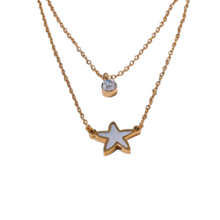 Double layered Shell Starfish Necklace