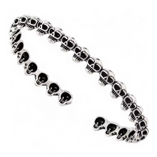 Oxidised Skull Open Cuff bangle