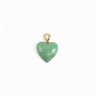 Sea Blue Enamel Heart Pendant