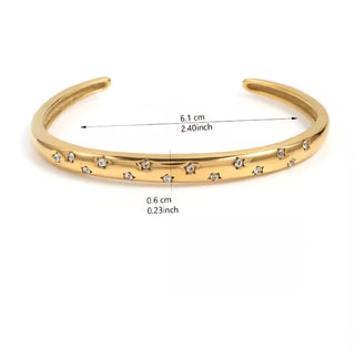 LUME Star Gem Hammered Cuff Bracelet