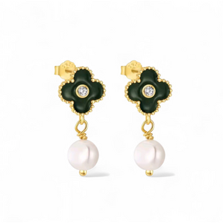 LUME Cyra Clover Pearl drop Earrings