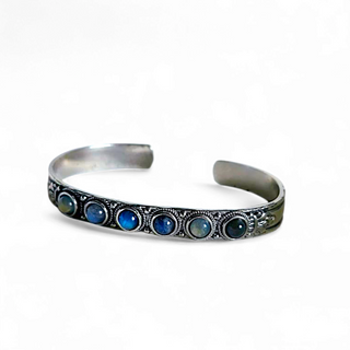Rainbow Moonstone Cuff Bracelet
