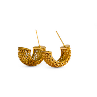 Mesh Vintage Look Hoop Stud Earrings