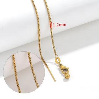 Adjustable Box Chain Slider Charm Necklace