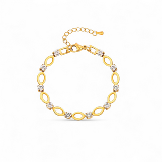 LUME Oval Paperclip Link Chain CZ Station Bracelet