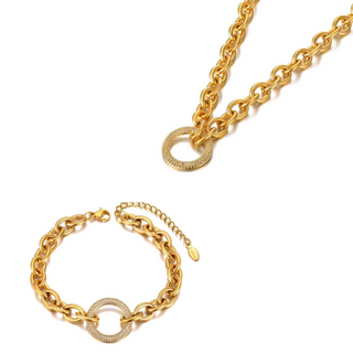 Chunky Pave O-Link chain Bracelet & Necklace