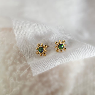 Opal Fire Gift Set - Earrings & Necklace - 16K Gold Plated