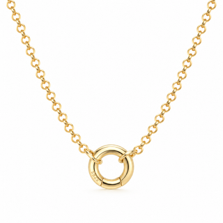 14K Gold Vermeil Openable Charm Holder 2.5mm Rolo Chain Necklace