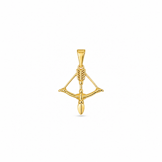 Cupid's Bow Arrow Charm Pendant in 18K Gold