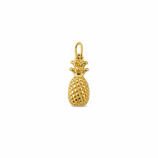 Textured Gold Pineapple Charm – 18K Gold