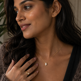 Two Way Marquise Moissanite East West Pendant Necklace